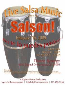 Salson is playing February 7 at Dance Synergy!